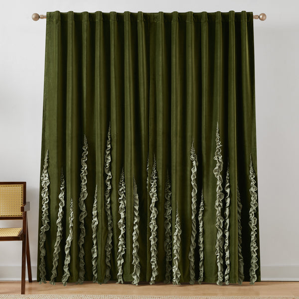 Lush Decor Verdant Path Velvet Blackout Window Curtain Panels