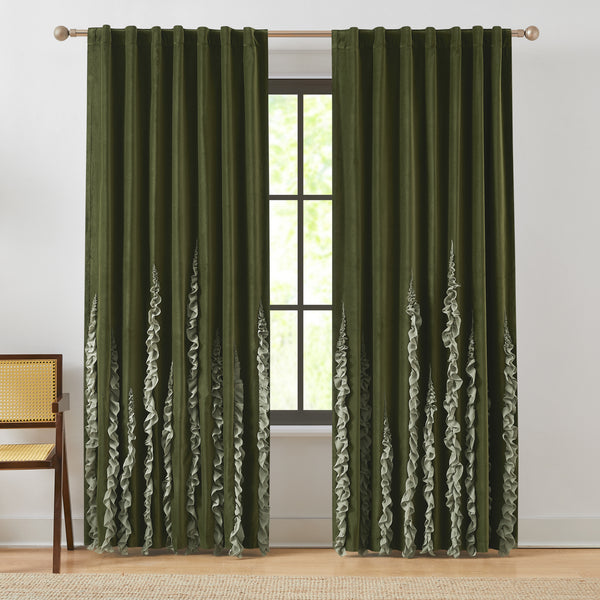 Lush Decor Verdant Path Velvet Blackout Window Curtain Panels