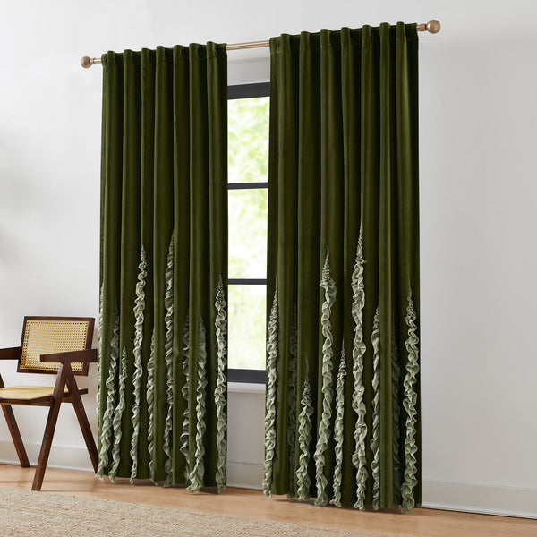 Lush Decor Verdant Path Velvet Blackout Window Curtain Panels