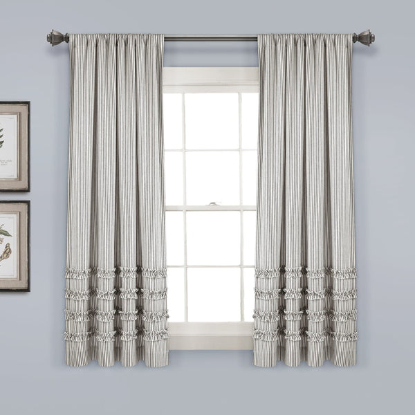 Lush Decor Vintage Stripe Yarn Dyed Window Curtain Panel Set
