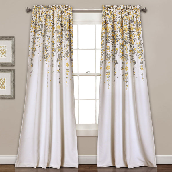 Lush Decor Weeping Flower Light Filtering Window Curtain Set
