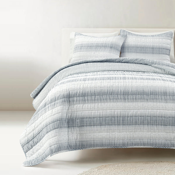 Lush Decor Yarn Dyed Textured Stripe Waffle Quilt 3 Piece Set