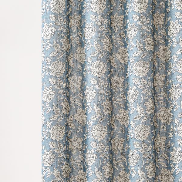 Lush Decor Zara Floral Block Linen Textured Shower Curtain