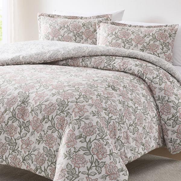 Lush Decor Zara Floral Block Reversible Comforter 3Pc Set