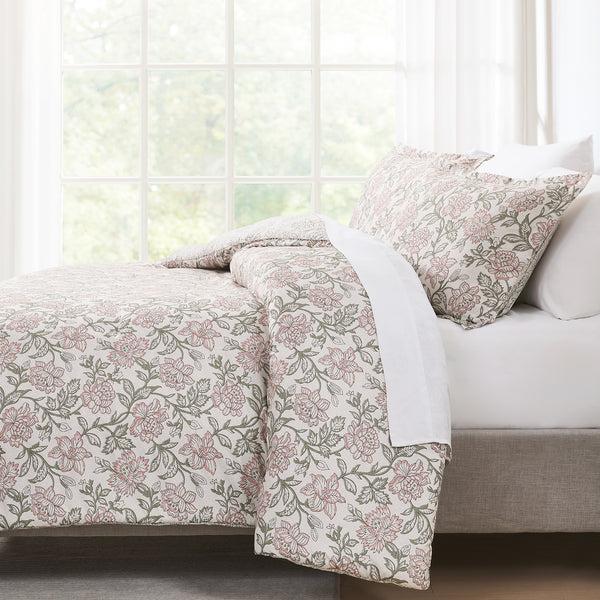 Lush Decor Zara Floral Block Reversible Comforter 3Pc Set