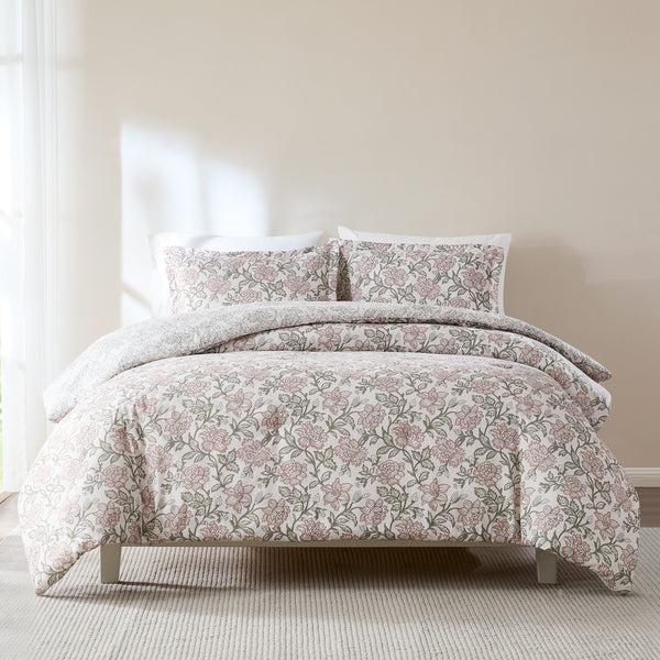 Lush Decor Zara Floral Block Reversible Comforter 3Pc Set