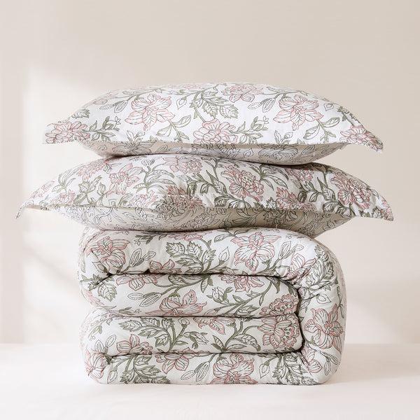 Lush Decor Zara Floral Block Reversible Comforter 3Pc Set