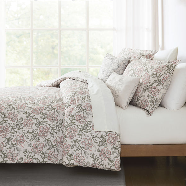 Lush Decor Zara Floral Block Reversible Comforter 5Pc Set
