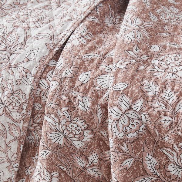 Lush Decor Zara Floral Block Reversible Cotton Throw Blanket