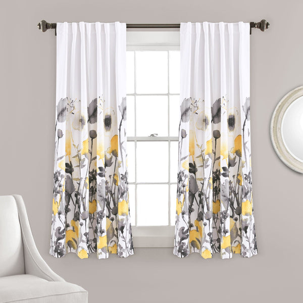 Lush Decor Zuri Flora Light Filtering Window Curtain Panel Set