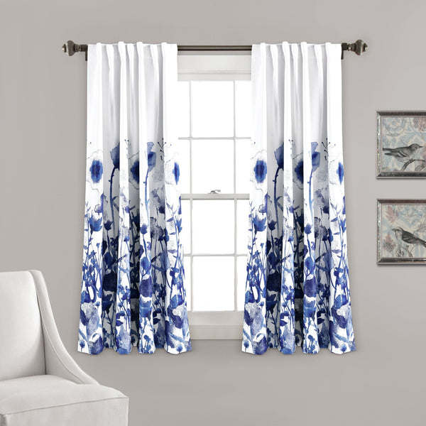Lush Decor Zuri Flora Light Filtering Window Curtain Panel Set